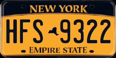 NY license plate HFS9322