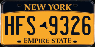 NY license plate HFS9326