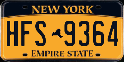 NY license plate HFS9364