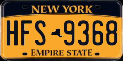 NY license plate HFS9368