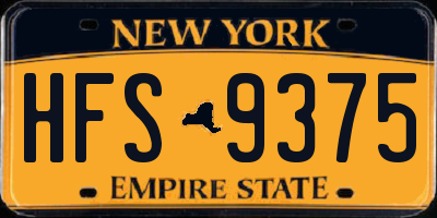 NY license plate HFS9375
