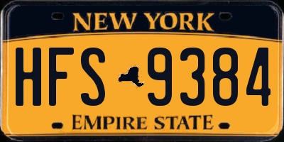 NY license plate HFS9384