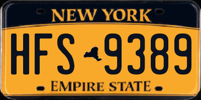 NY license plate HFS9389