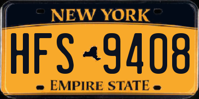 NY license plate HFS9408