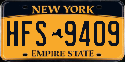 NY license plate HFS9409