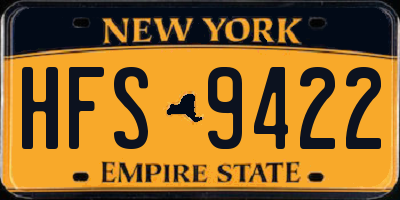 NY license plate HFS9422