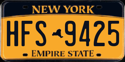 NY license plate HFS9425
