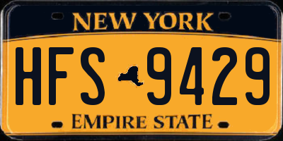 NY license plate HFS9429