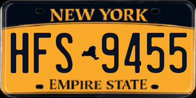NY license plate HFS9455