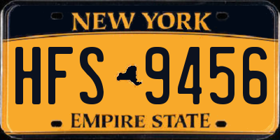 NY license plate HFS9456