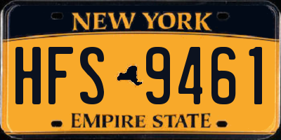 NY license plate HFS9461