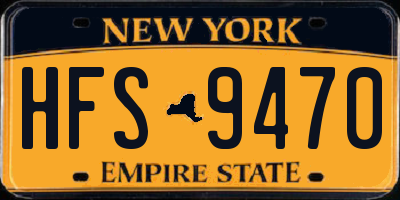 NY license plate HFS9470
