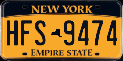 NY license plate HFS9474