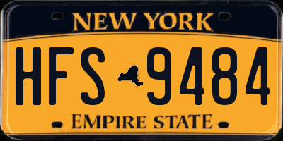 NY license plate HFS9484