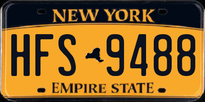 NY license plate HFS9488