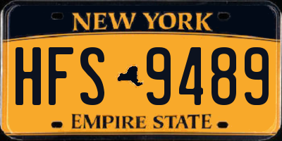 NY license plate HFS9489