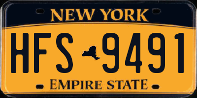 NY license plate HFS9491