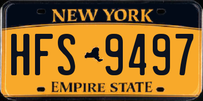 NY license plate HFS9497