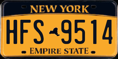 NY license plate HFS9514