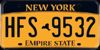 NY license plate HFS9532