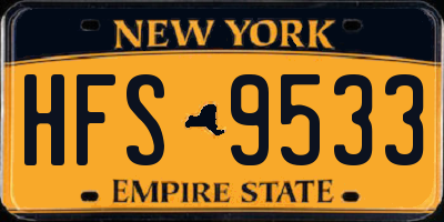 NY license plate HFS9533