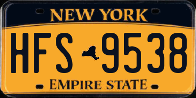 NY license plate HFS9538