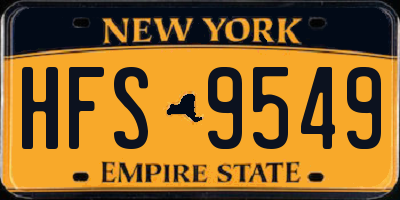 NY license plate HFS9549