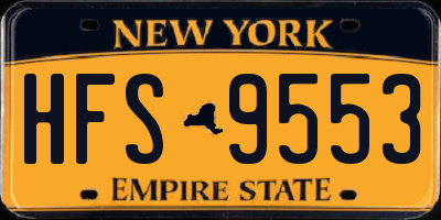 NY license plate HFS9553