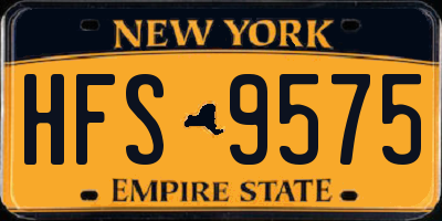 NY license plate HFS9575