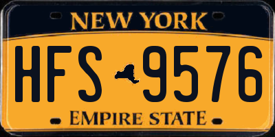 NY license plate HFS9576