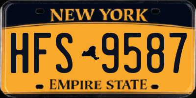 NY license plate HFS9587