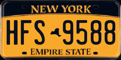 NY license plate HFS9588
