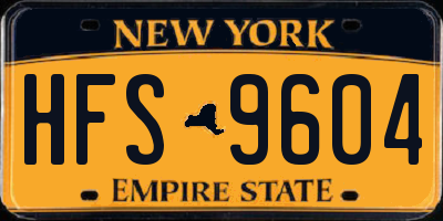 NY license plate HFS9604