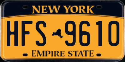 NY license plate HFS9610