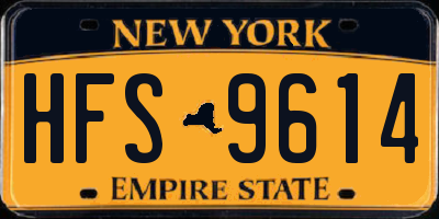 NY license plate HFS9614