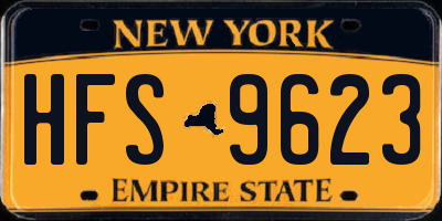 NY license plate HFS9623