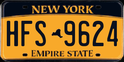 NY license plate HFS9624