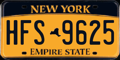 NY license plate HFS9625