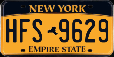 NY license plate HFS9629