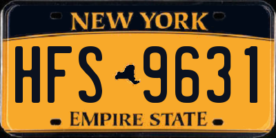 NY license plate HFS9631