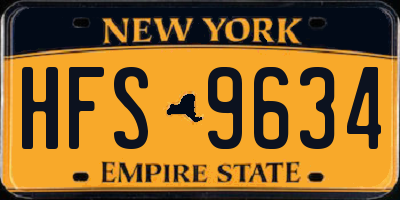 NY license plate HFS9634