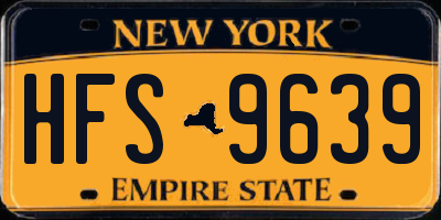 NY license plate HFS9639