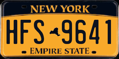 NY license plate HFS9641