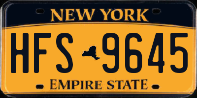 NY license plate HFS9645
