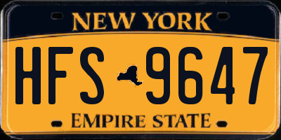 NY license plate HFS9647
