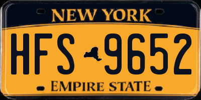 NY license plate HFS9652