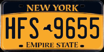 NY license plate HFS9655