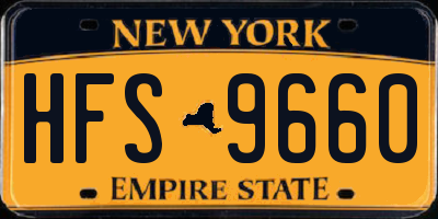 NY license plate HFS9660