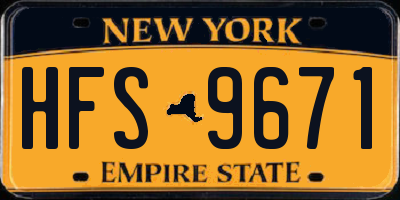 NY license plate HFS9671