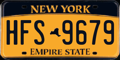 NY license plate HFS9679